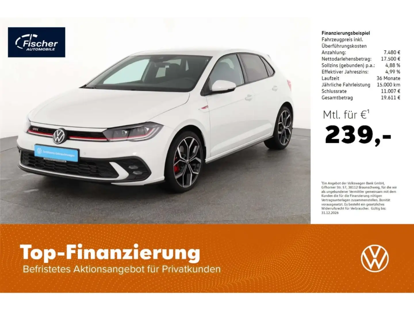 Volkswagen Polo GTI 2.0 TSI OPF Weiß - 1
