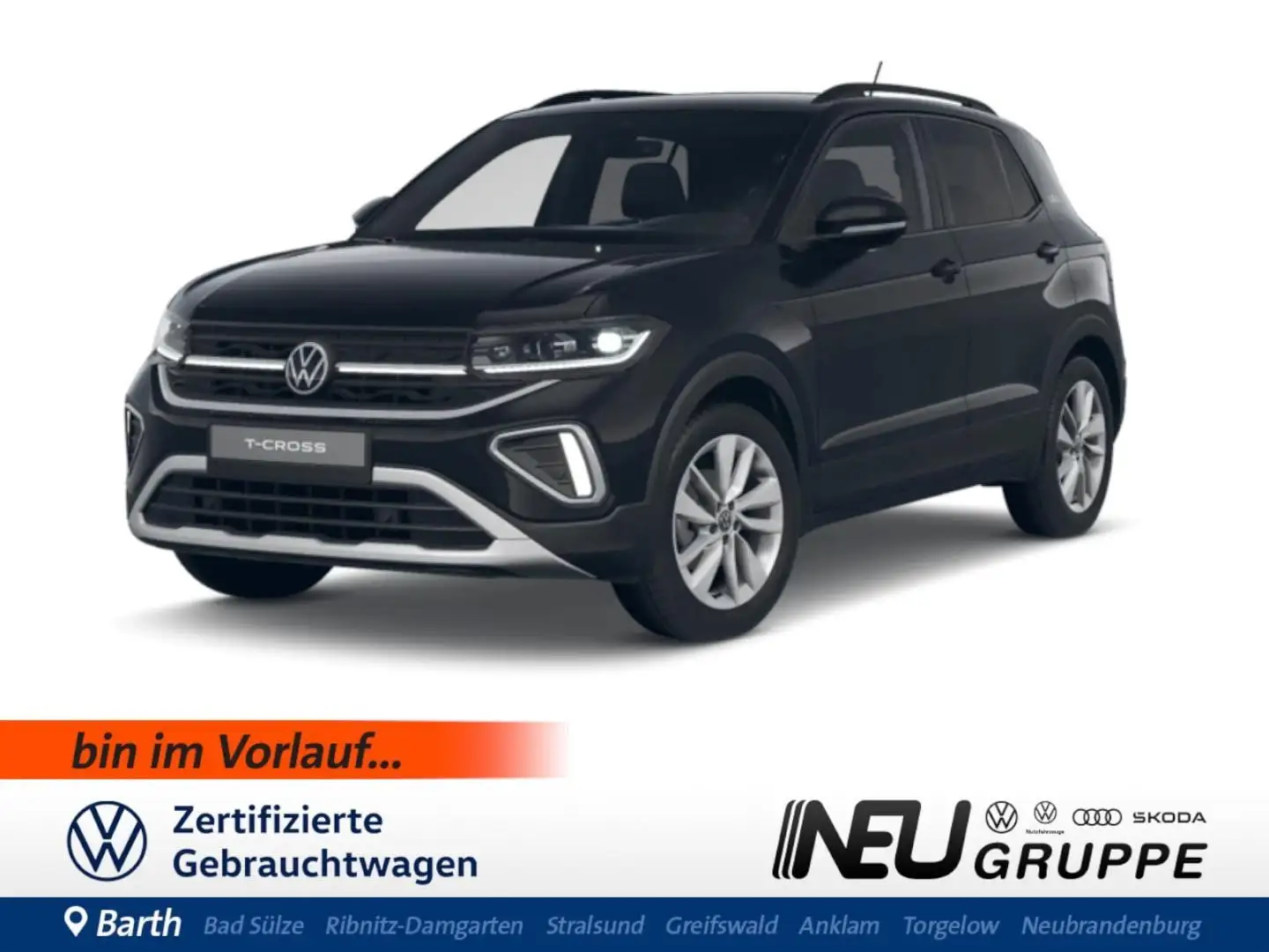 Volkswagen T-Cross Life 1.0 TSI DSG Goal AHZ ACC Matrix Nav Schwarz - 1