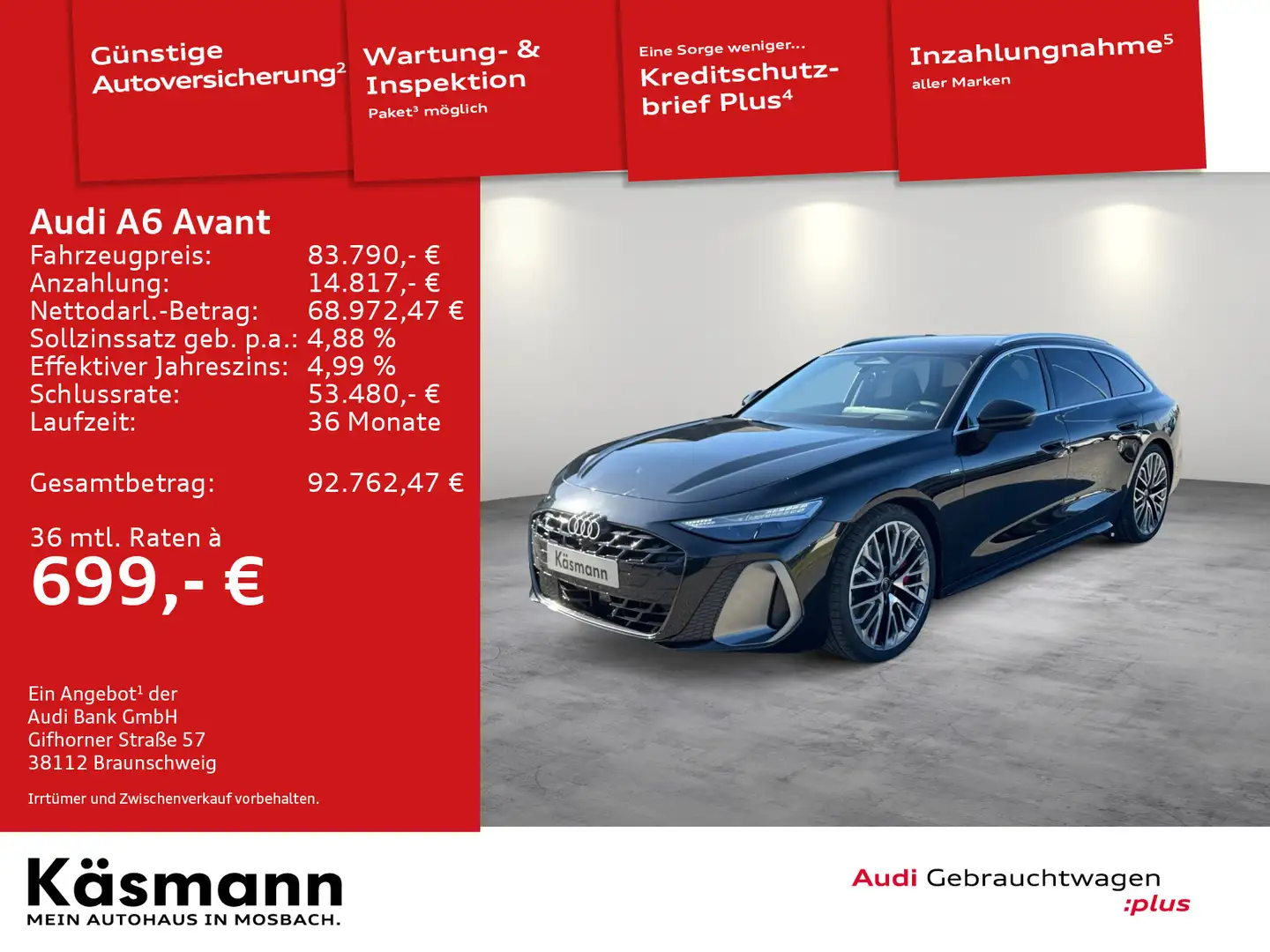 Audi A6 TFSI quattro 2xS line PANO B&O Schwarz - 1