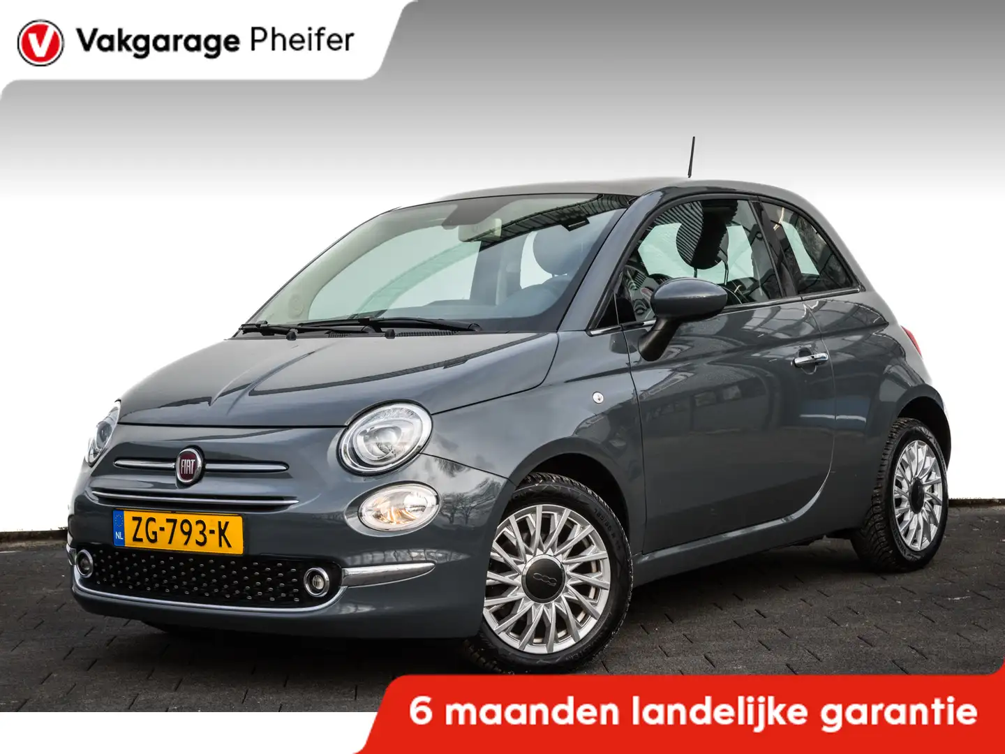 Fiat 500 0.9 TwinAir Turbo Lounge Panoramadak/ Carplay/ Air Grijs - 1