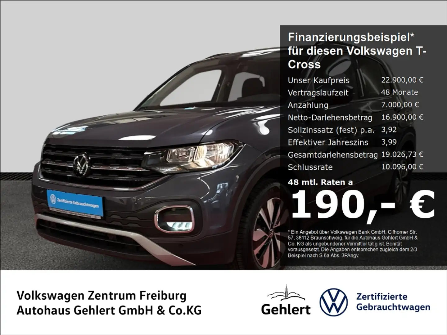 Volkswagen T-Cross Move 1.0 TSI Navi ACC Klima Totwinkelassistent Gris - 1