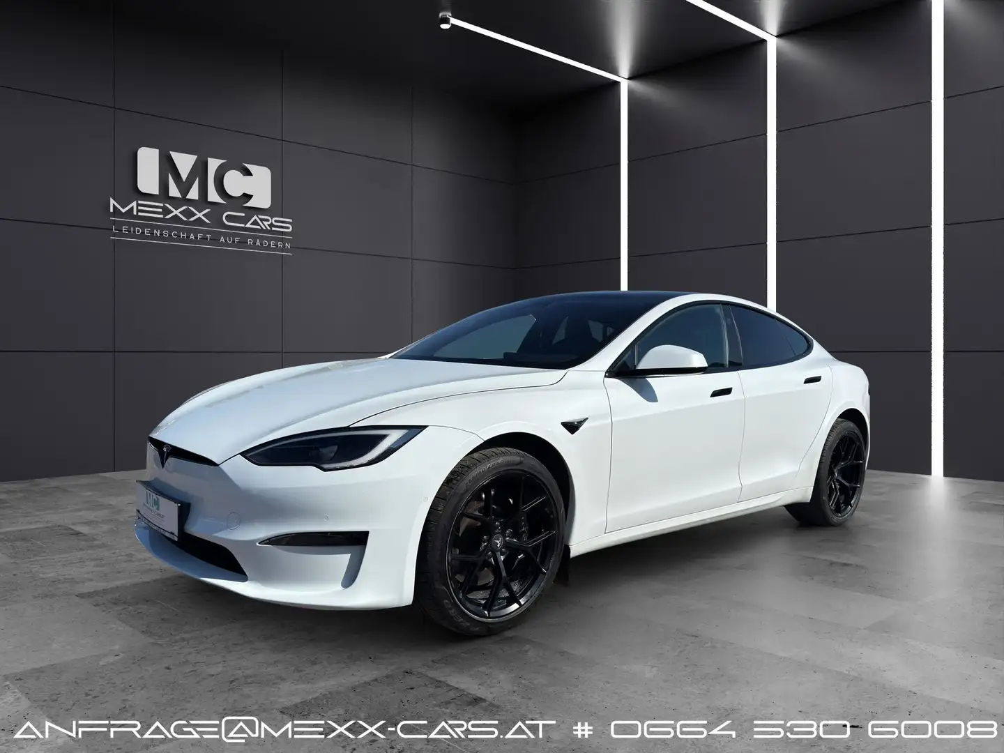 Tesla Model S Plaid 1020 PS Performance trifft Luxus Limousine Weiß - 1