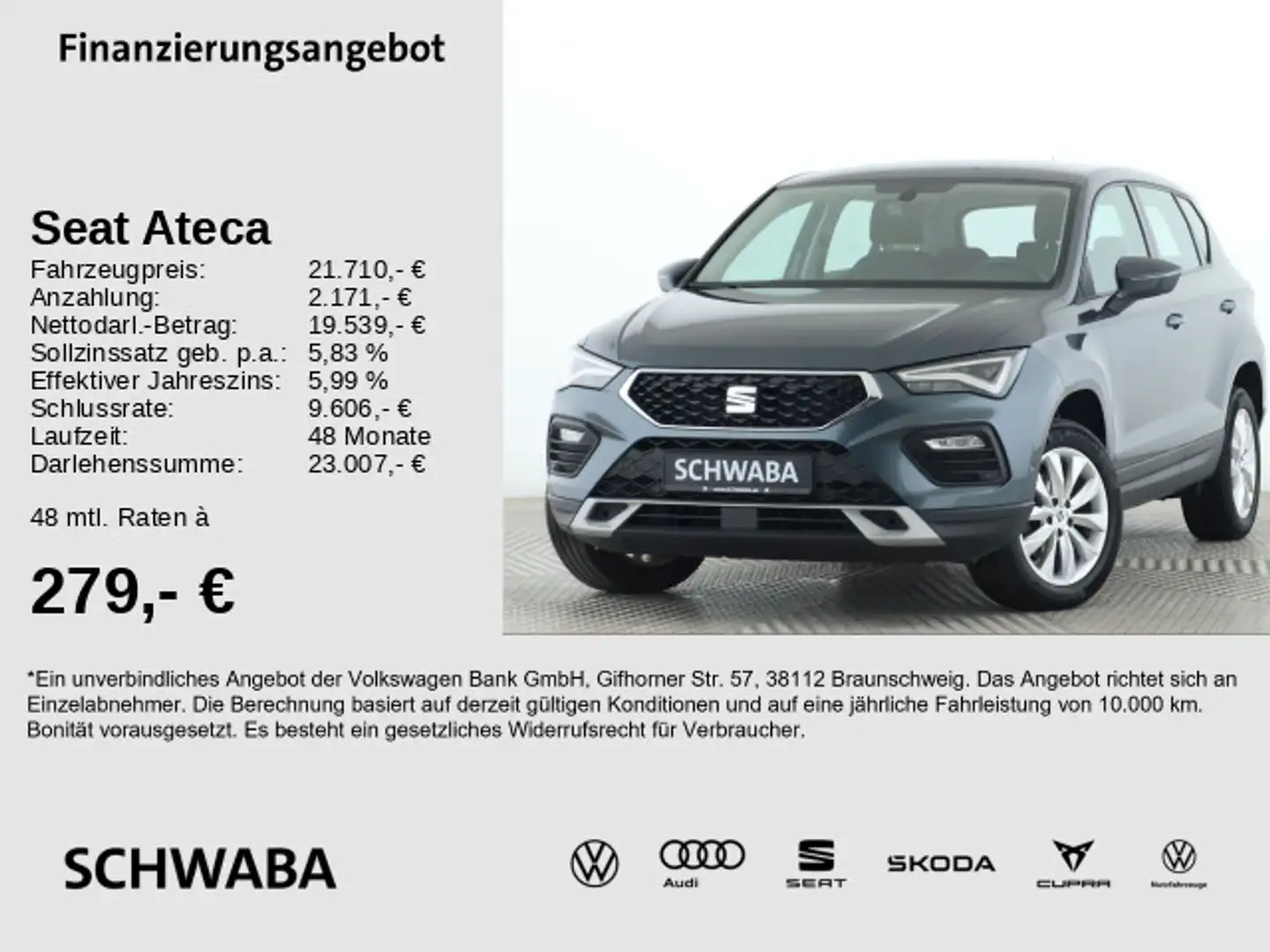 SEAT Ateca Style 1.5 TSI DSG *LED*AHK*NAVI*17"LM* Gris - 1