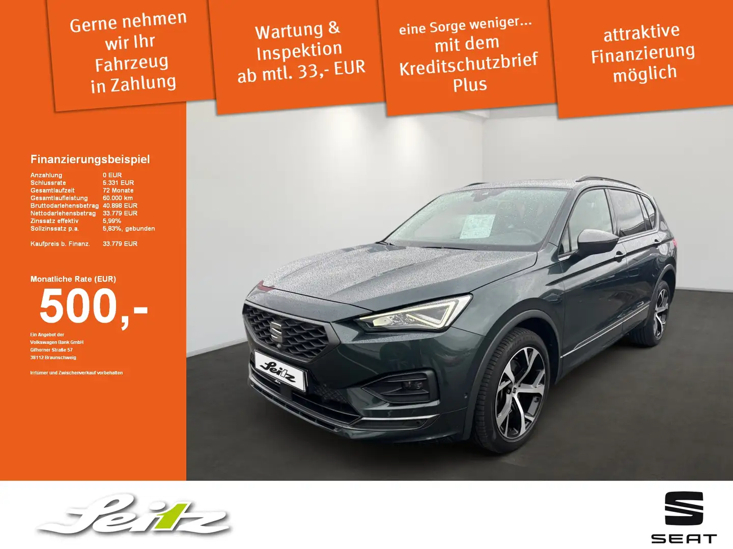 SEAT Tarraco 2.0 TSI 4Drive FR *BEATS*PANO*LED*KAMERA* Grün - 1
