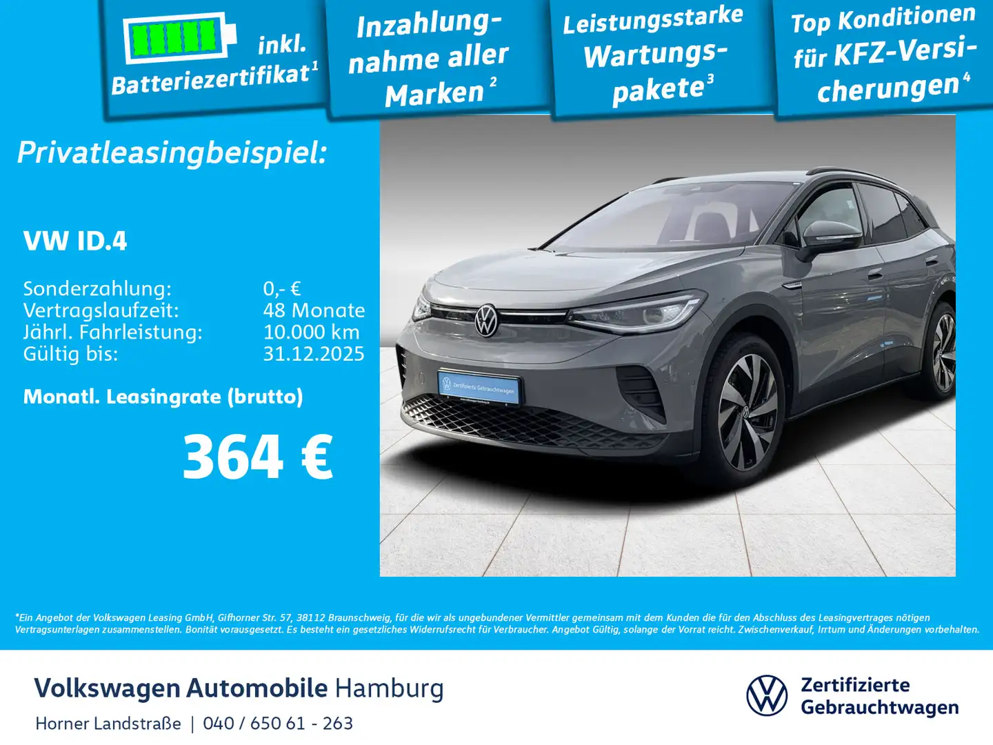 Volkswagen ID.4 Pro Performance AHK Sitzheizung CarPlay PDC Grau - 1