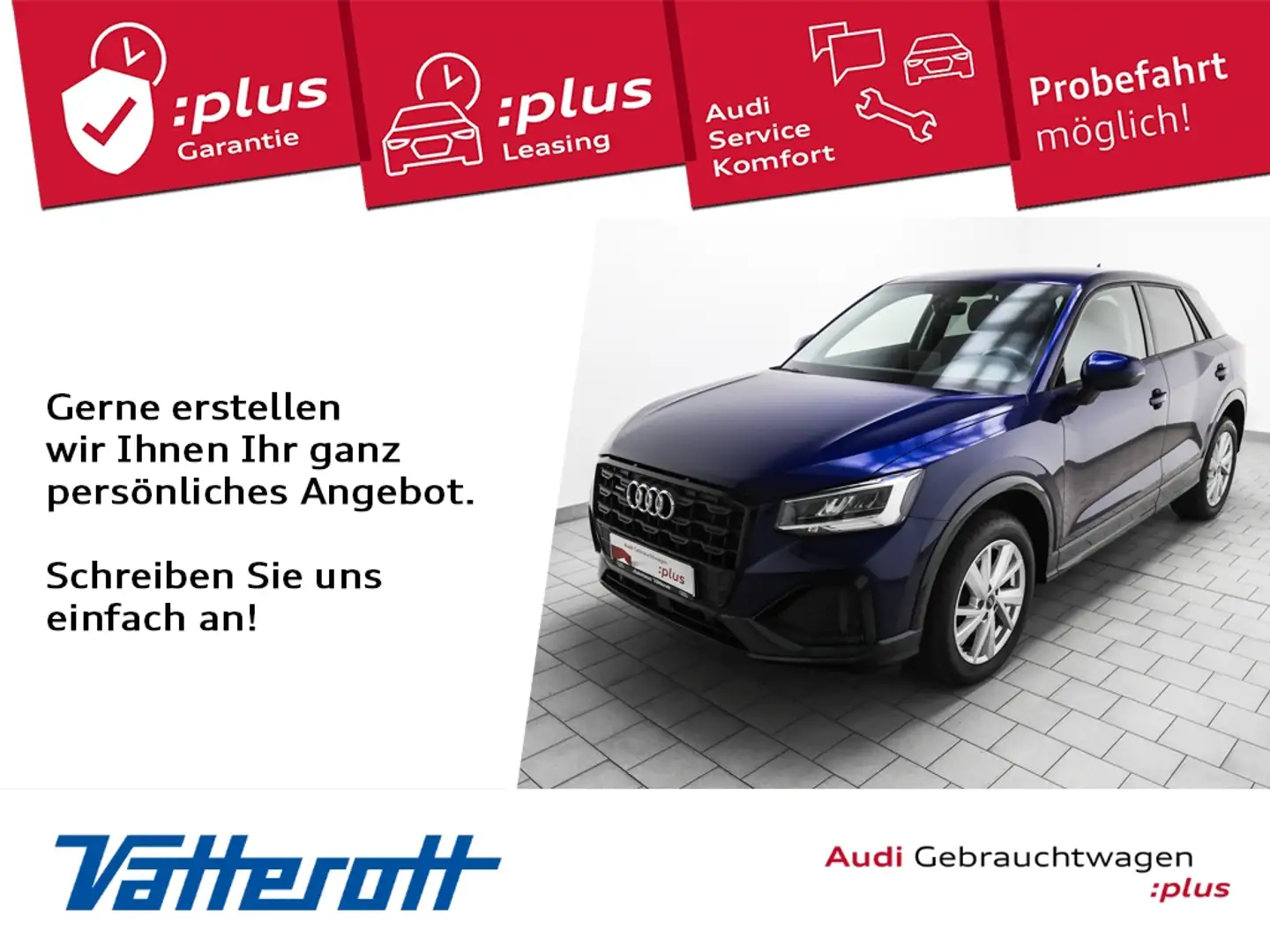 Audi Q2 35 TDI quattro Advanced AHK Navi Kamera Blau - 1