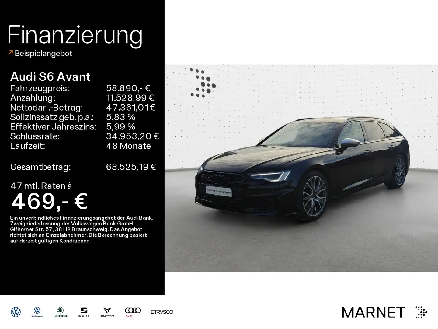 Audi S6 3.0 TDI quattro*Matrix*AHK*Optikpaket*N Noir - 1