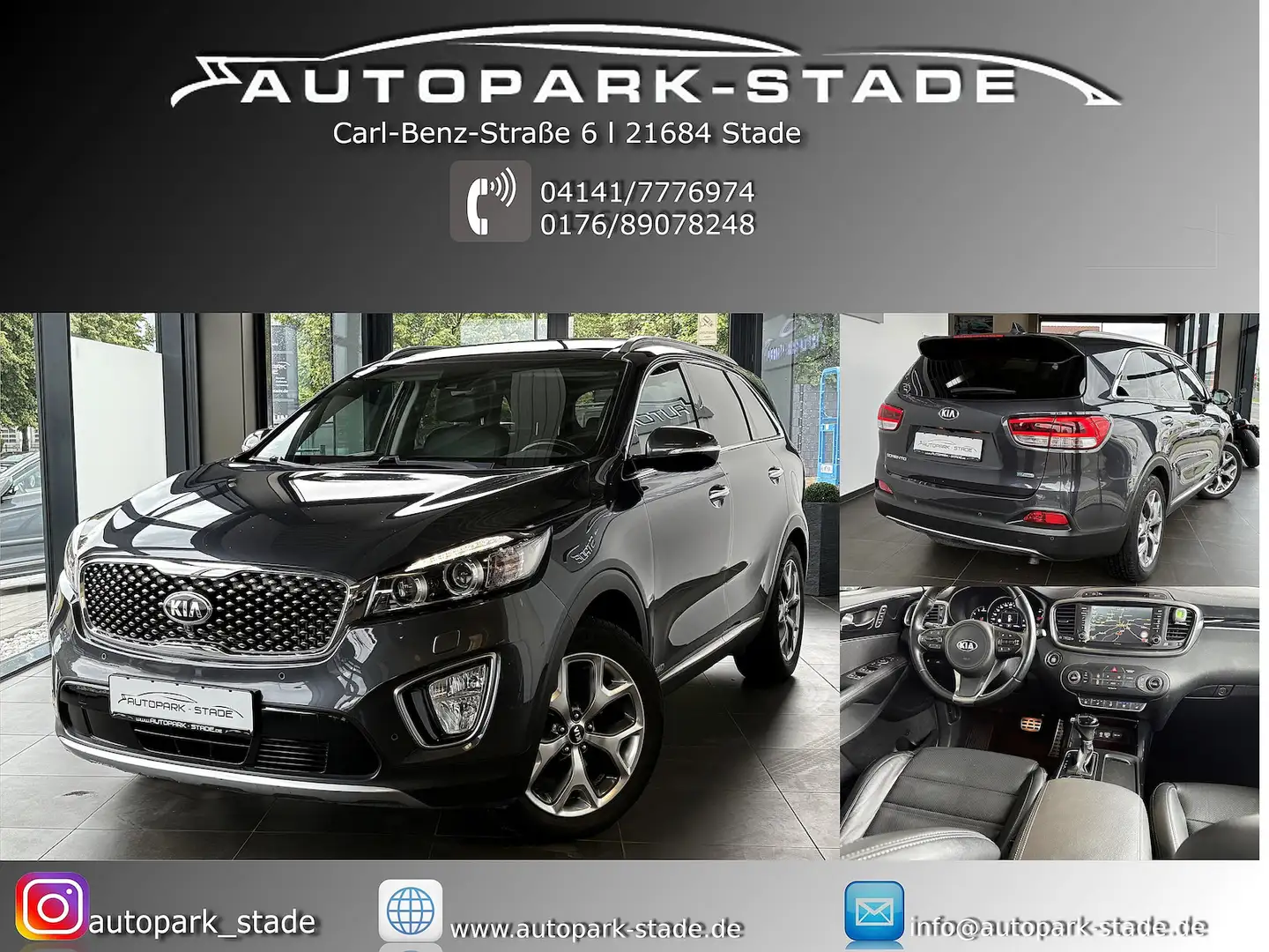 Kia Sorento Edition 7 4WD Pano Auto 7 Sitze VOLL Gris - 1