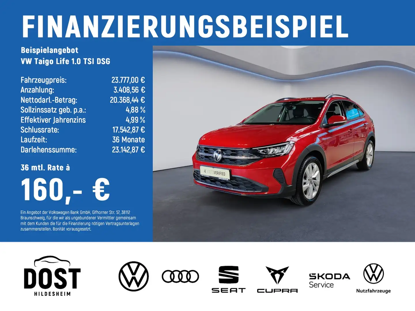 Volkswagen Taigo Life 1.0 TSI DSG Move NAVI+PDC+SHZ Rot - 2