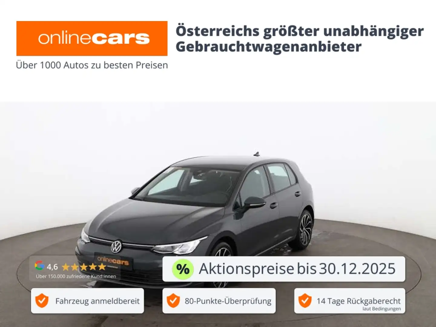 Volkswagen Golf VIII 2.0 TDI Life Aut LED RADAR NAVI ASSIST Grau - 1