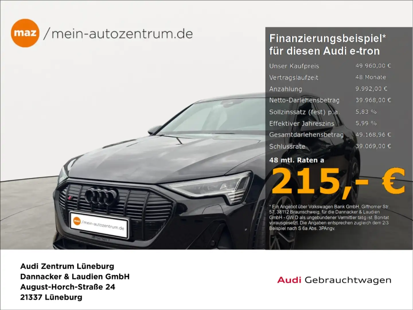Audi e-tron S quattro Alu Matrix-LED AHK Pano B&O Navi ACC Kam Schwarz - 1
