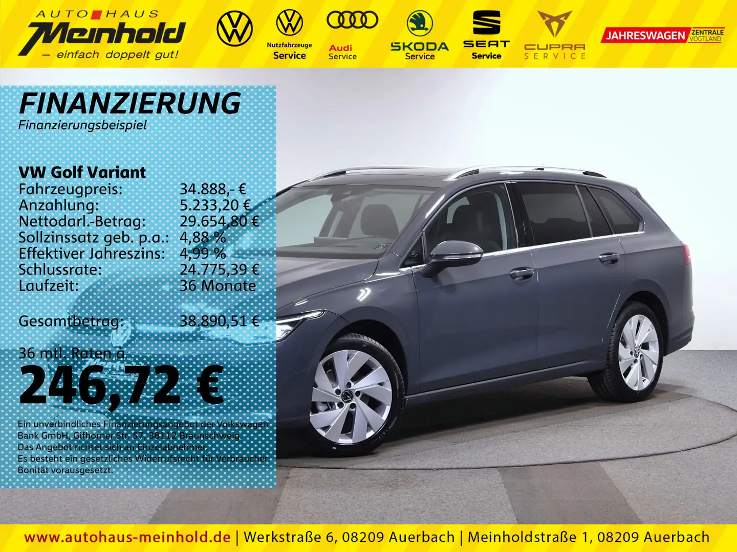 Volkswagen Golf Variant 1.5 eTSI DSG Style,IDA,AHK,LED,ACC, Grau - 1
