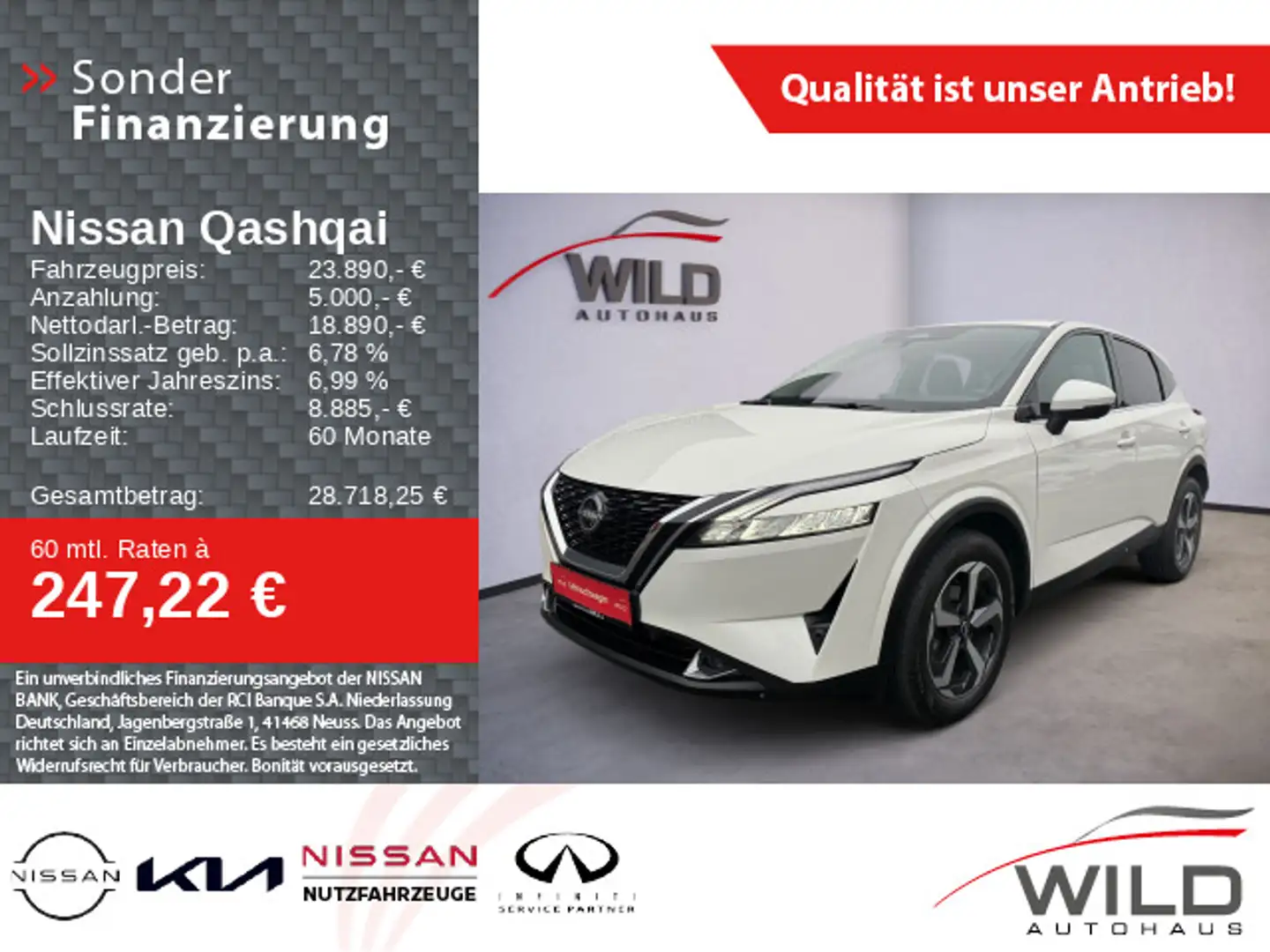 Nissan Qashqai 1.3 DIG-T N-Connecta LED SHZ Klima 360° Weiß - 1