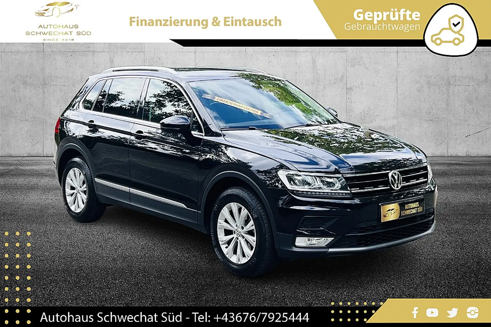 Volkswagen Tiguan 2,0 TDI Comfortline //DSG//ALLRAD//NAVI//2.BESITZ Schwarz - 1