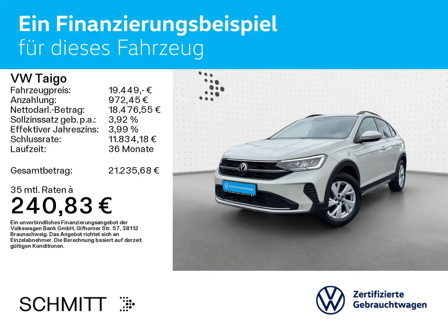 Volkswagen Taigo 1.0 TSI DSG LIFE*LED*KAMERA*PDC*SHZ*NAVI*K Grijs - 2