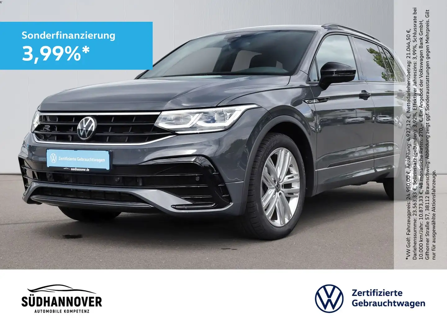 Volkswagen Tiguan R-Line 2.0 TDI DSG AHK+LED+NAVI+SHZ+PDC Gris - 1