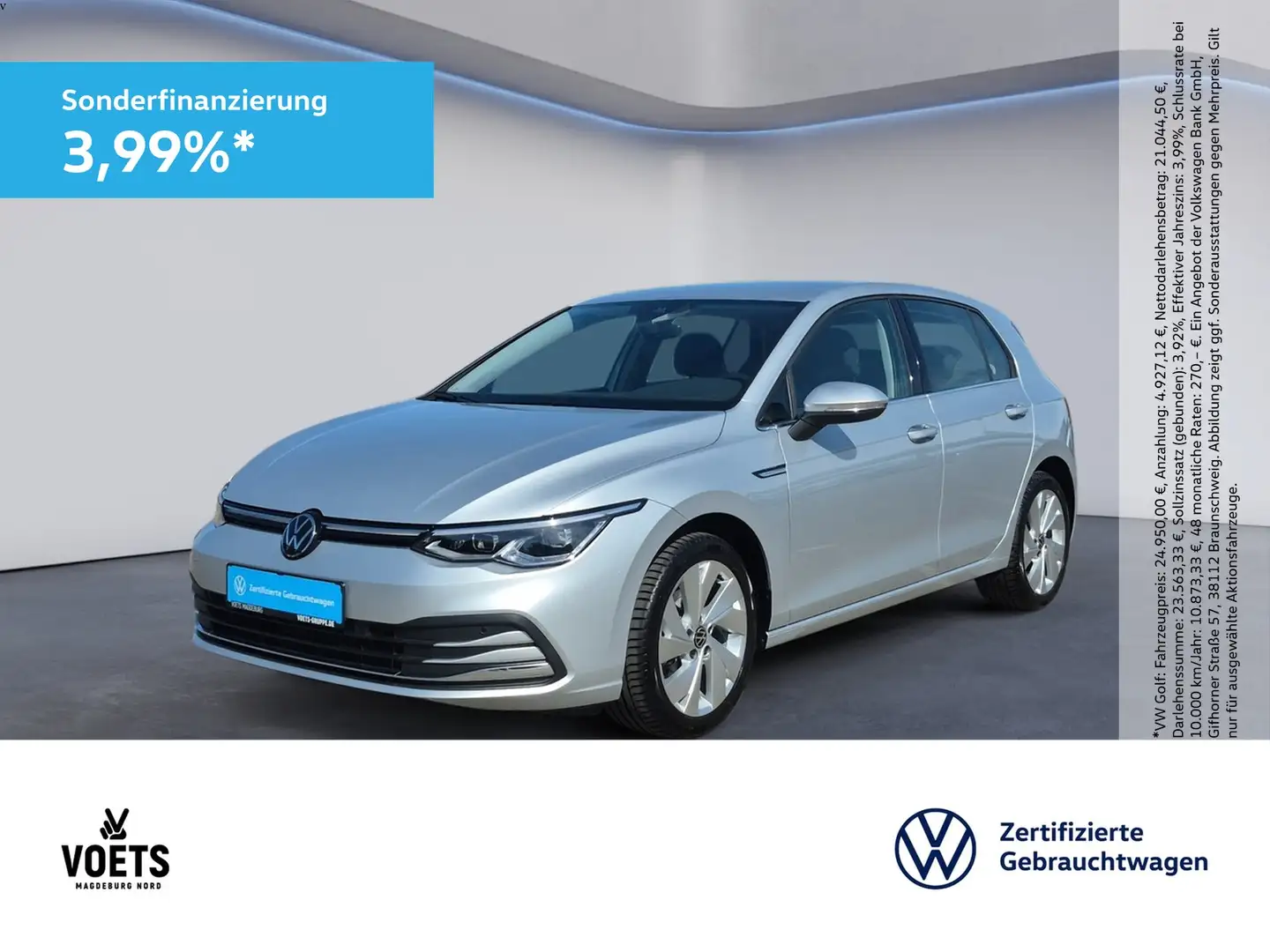 Volkswagen Golf VIII 1.5eTSI STYLE DSG LED+App-Connect+AHK Silber - 1
