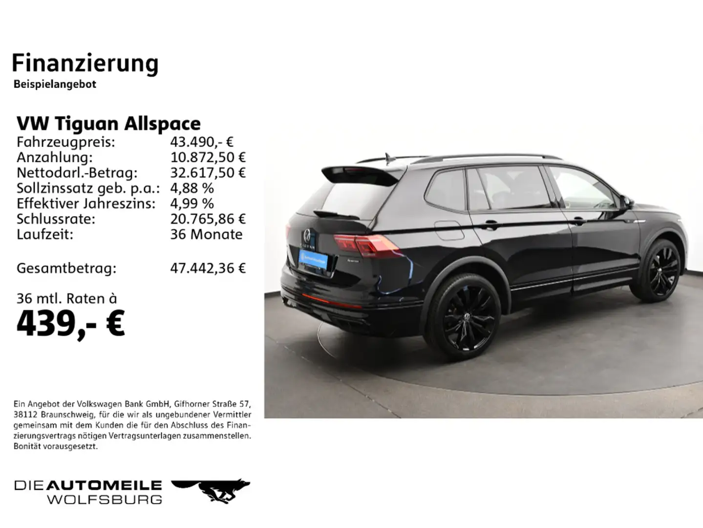 Volkswagen Tiguan Allspace 2.0 TDI 4Motion DSG R-Line Stand Nero - 2