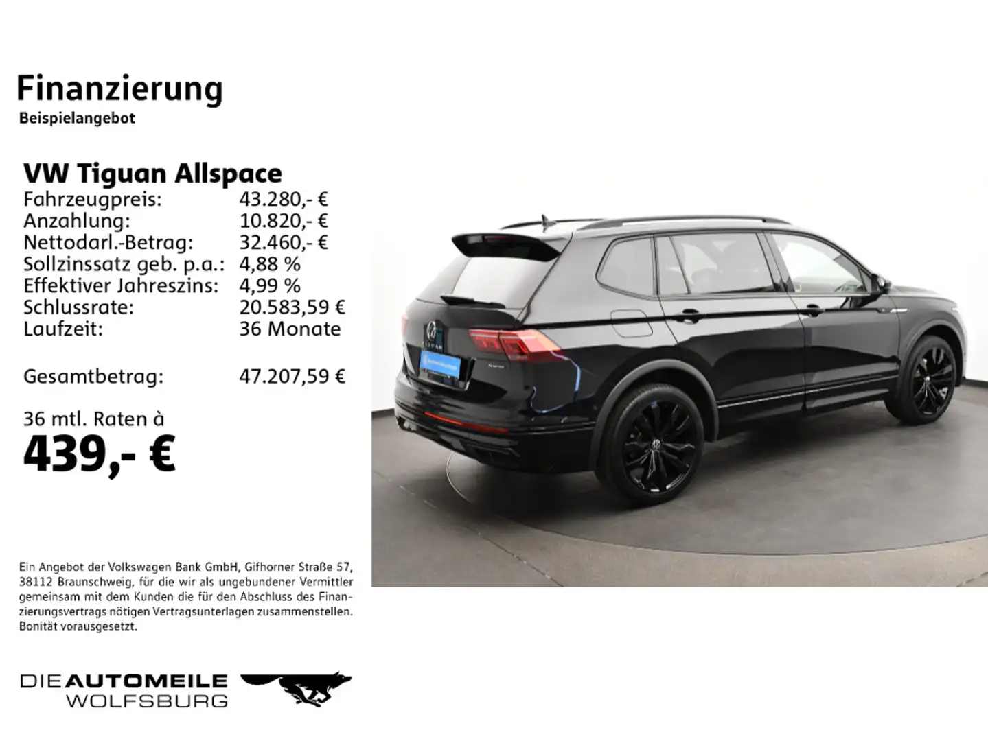 Volkswagen Tiguan Allspace 2.0 TDI 4Motion DSG R-Line Stand Noir - 2
