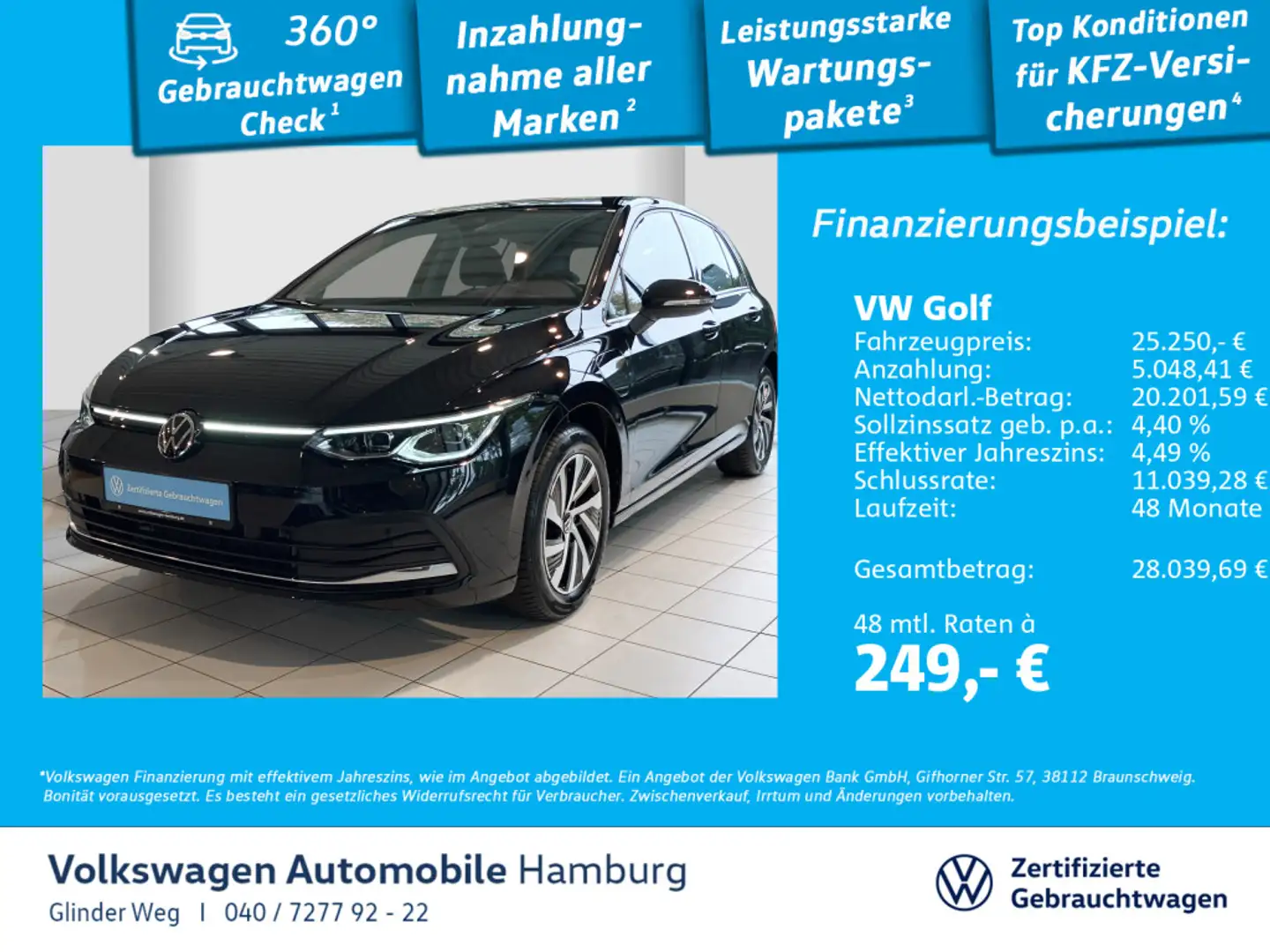 Volkswagen Golf VIII 1.4 eHybrid Style DSG AHK Park Assist Schwarz - 1