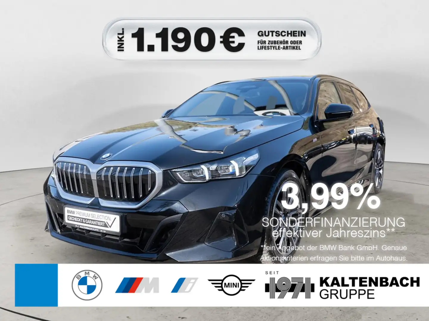 BMW 520 d Touring M-Sport AHK HUD LED STANDHZ ACC Zwart - 1