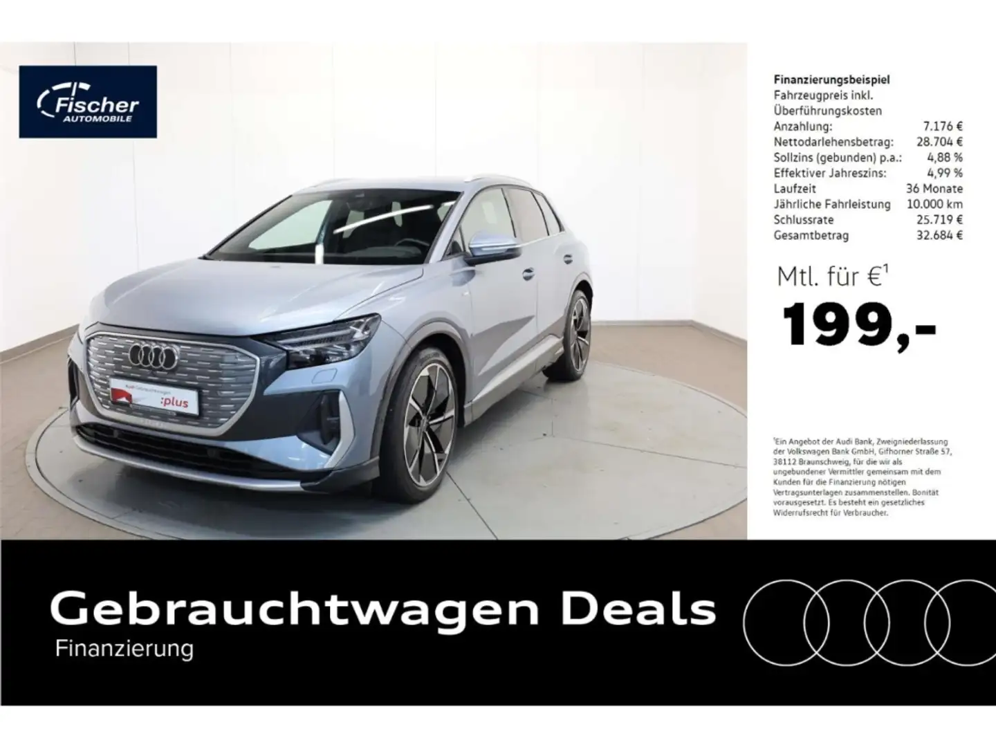 Audi Q4 e-tron 50 quattro S line Bleu - 1