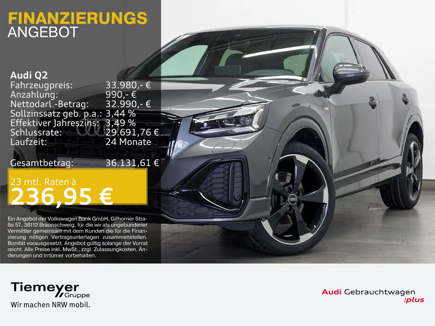 Audi Q2 35 TDI 2x S LINE UPE57 LM19 RAUTENSTEPPUNG AH Gris - 1
