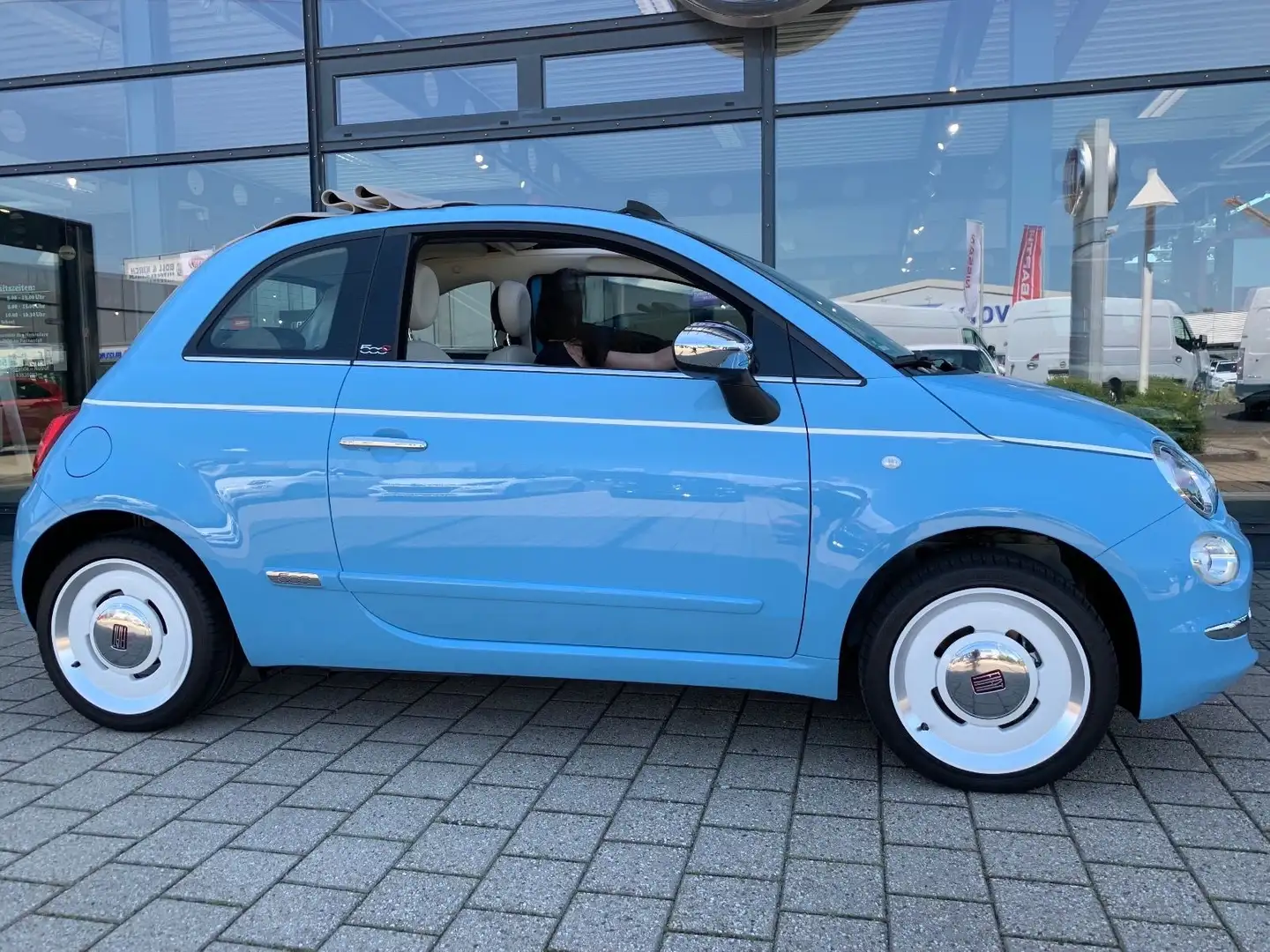 Fiat 500C 500C Spiaggina VOLLAUSSTATTUNG, Keramikvers. Bleu - 2