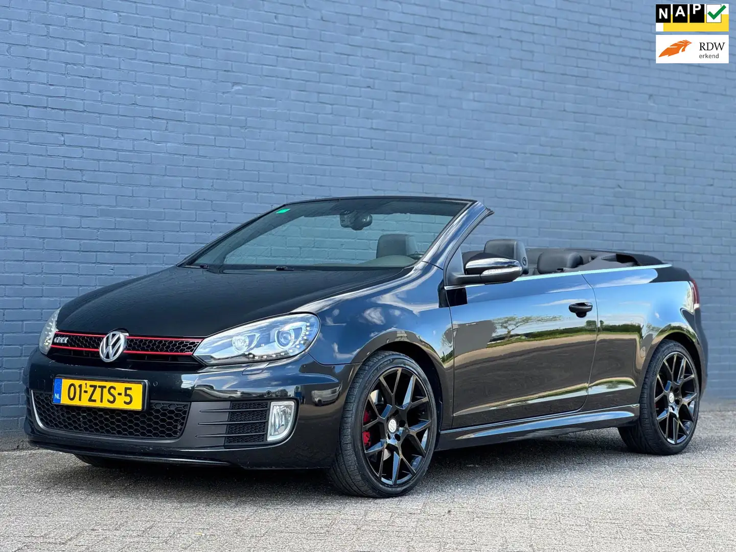 Volkswagen Golf Cabriolet 2.0 TSI GTI|AUT|NAVI|211PK|XENON|LEDER|2XSLEUTELS Fekete - 1