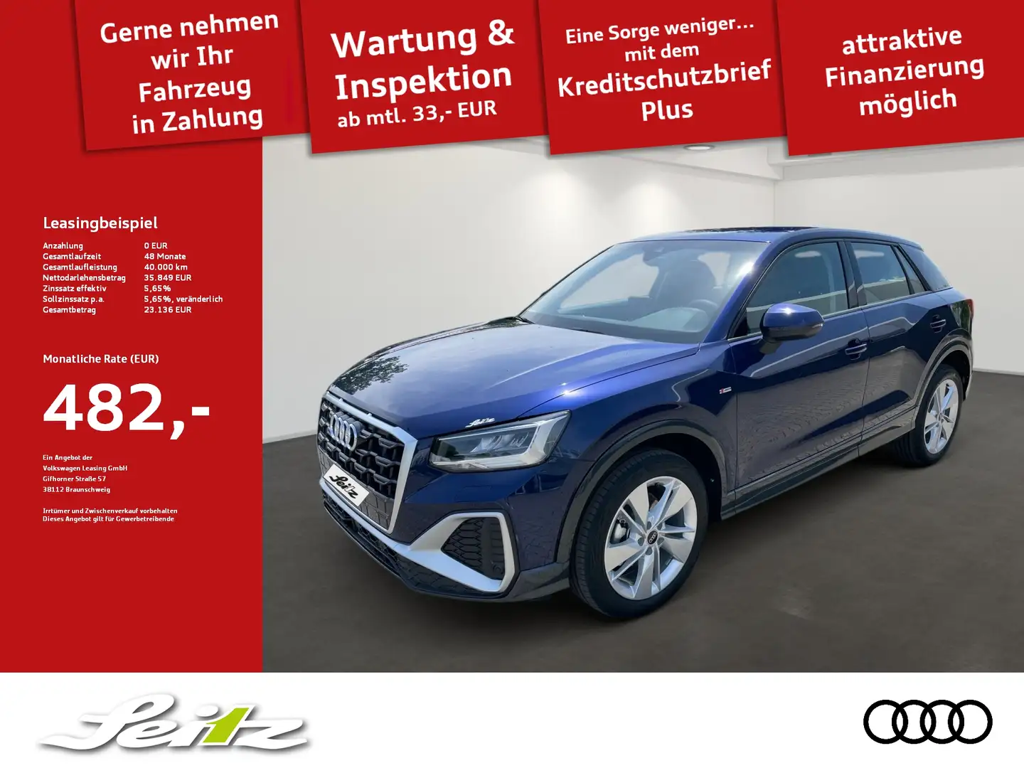 Audi Q2 35 TFSI S line *KAMERA*LED*SITZH* Blau - 1