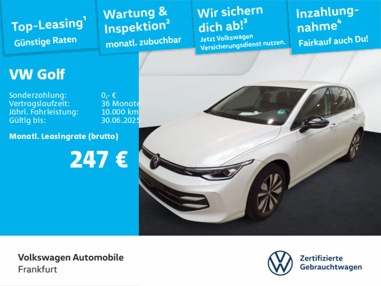 Volkswagen Golf VIII 2.0 TDI DSG Goal Navi LED DAB+ FrontAs Blu/Azzurro - 1