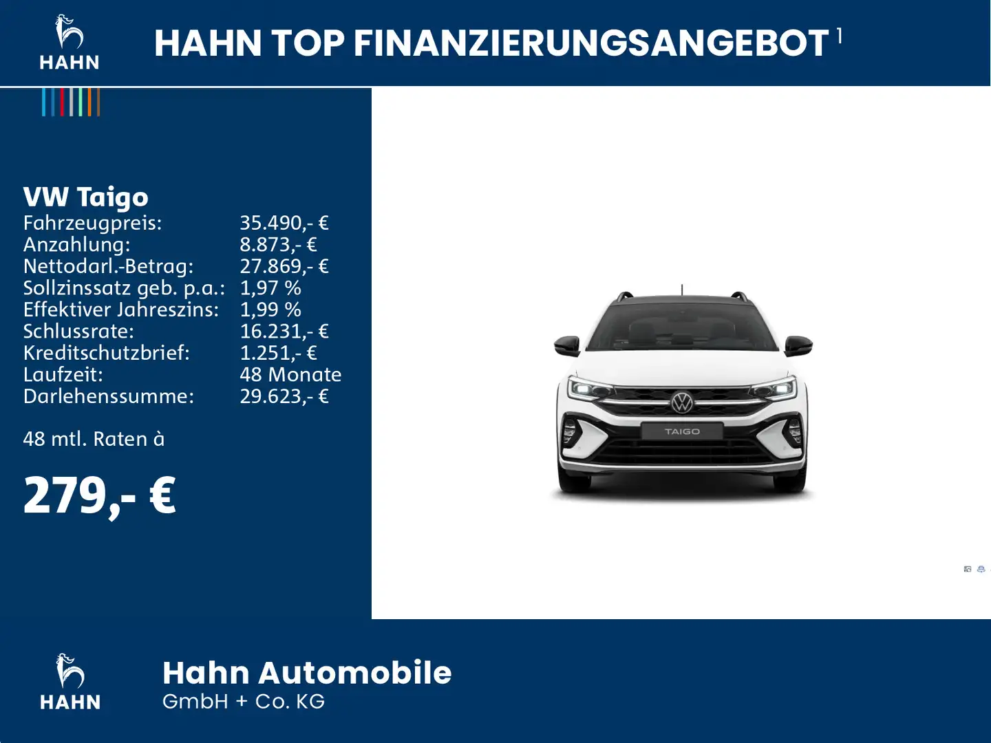 Volkswagen Taigo R-Line 1,5 l TSI 110 kW (150 PS) AHK 18" Weiß - 2