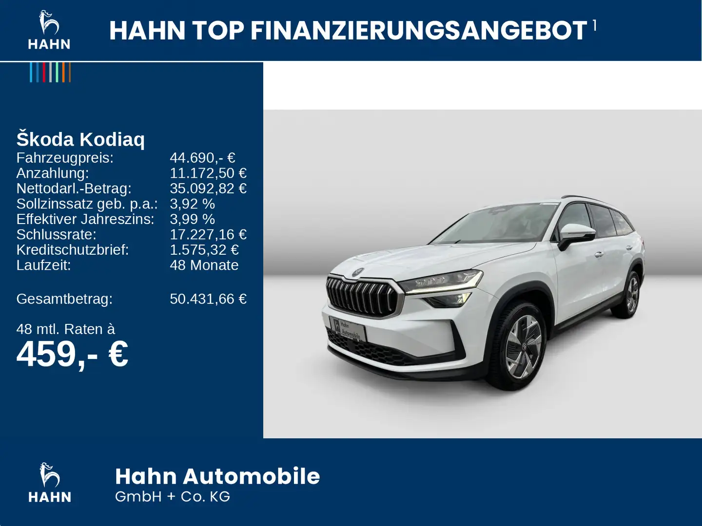 Skoda Kodiaq 2.0TDI DSG 4x4 Selection AHK Navi LED ACC Weiß - 2