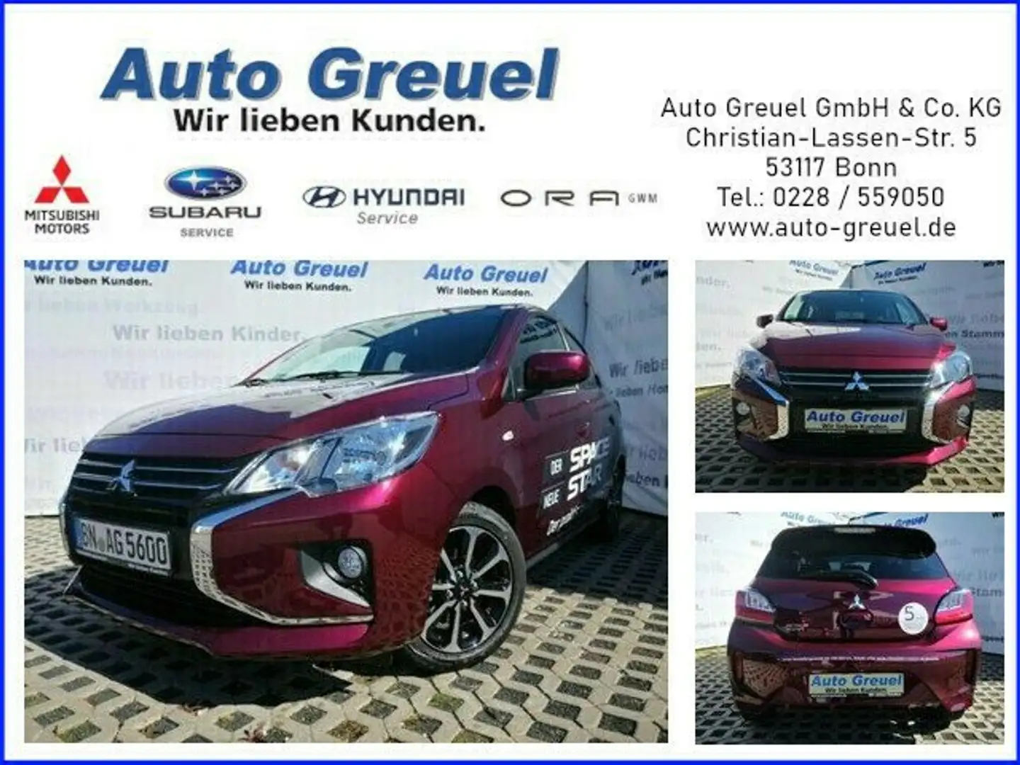 Mitsubishi Space Star 1.2 Select+ Bordeaux-Rot Rouge - 1