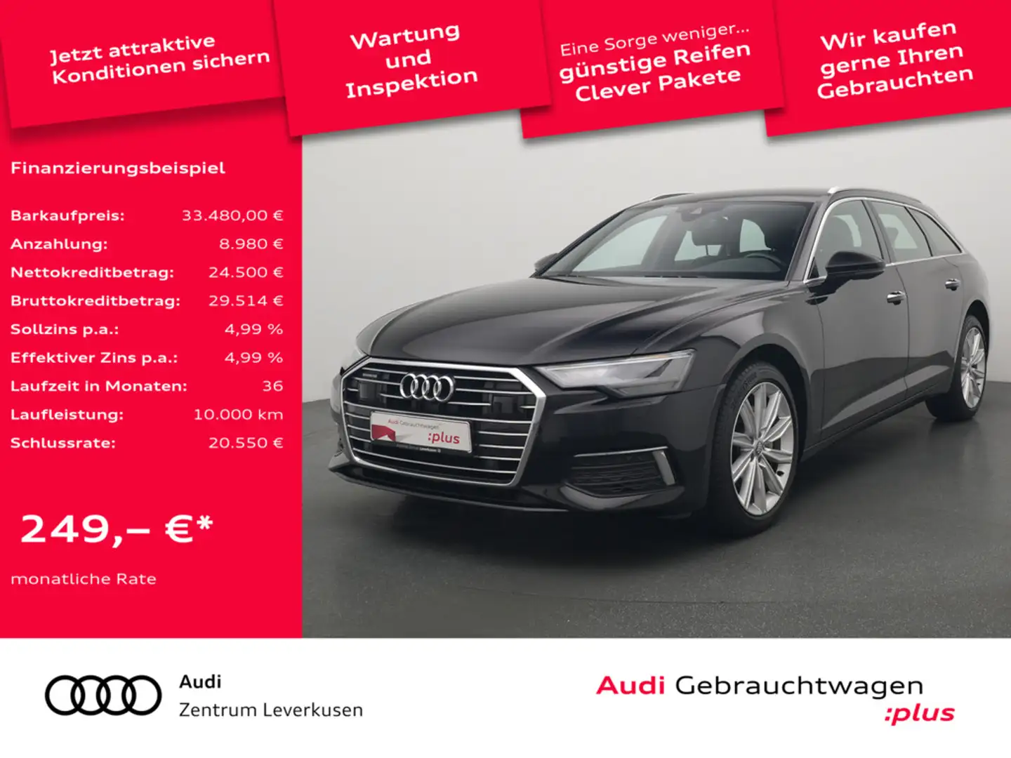 Audi A6 Avant quattro LEDER NAVI VIRT ACC MEMORY K Schwarz - 1