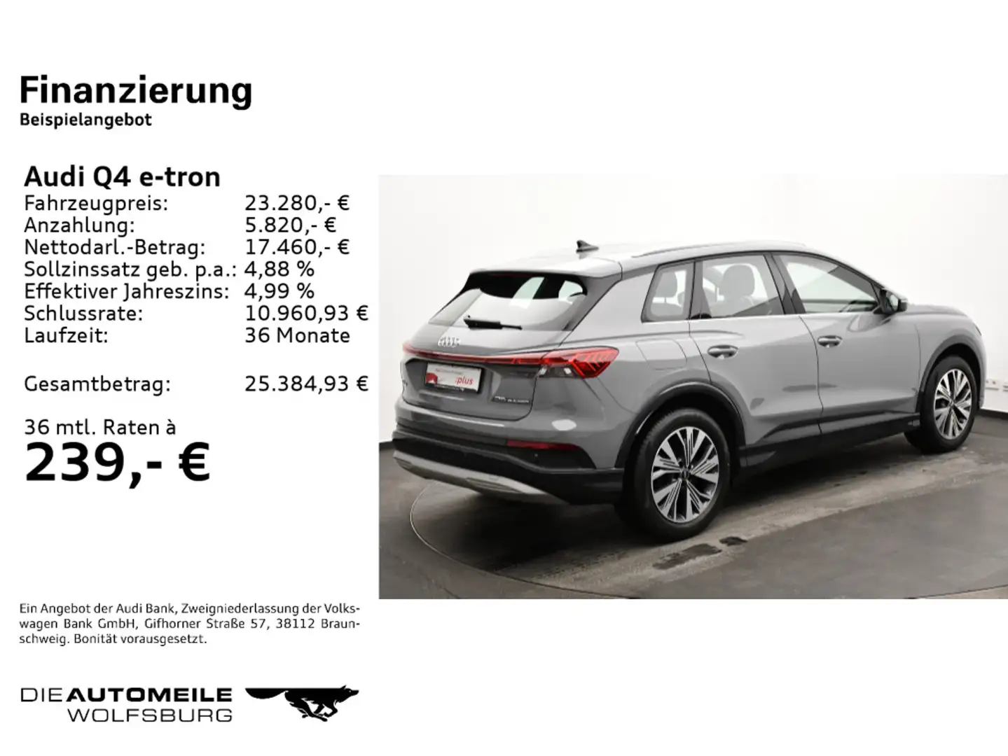 Audi Q4 e-tron Q4 35 e-tron basis Kamera/APS Plus/ACC/Lederlenk Grau - 2