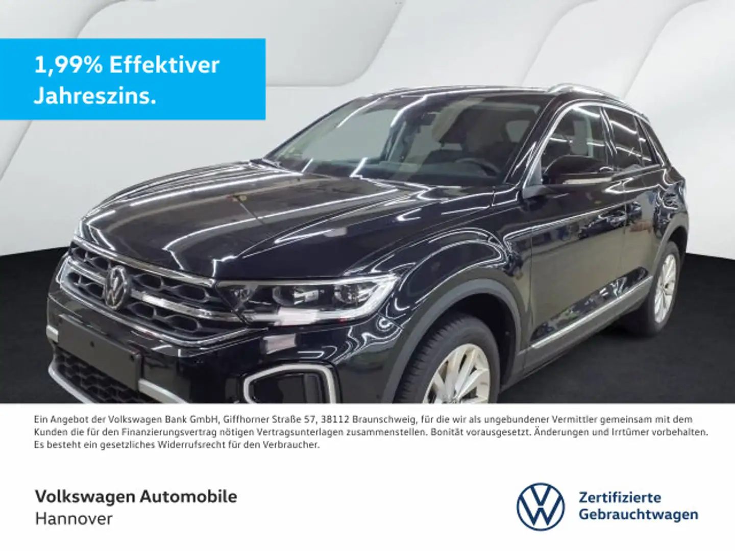 Volkswagen T-Roc 1.5 TSI DSG Style Navi AHK LED DigCockpit Zwart - 1