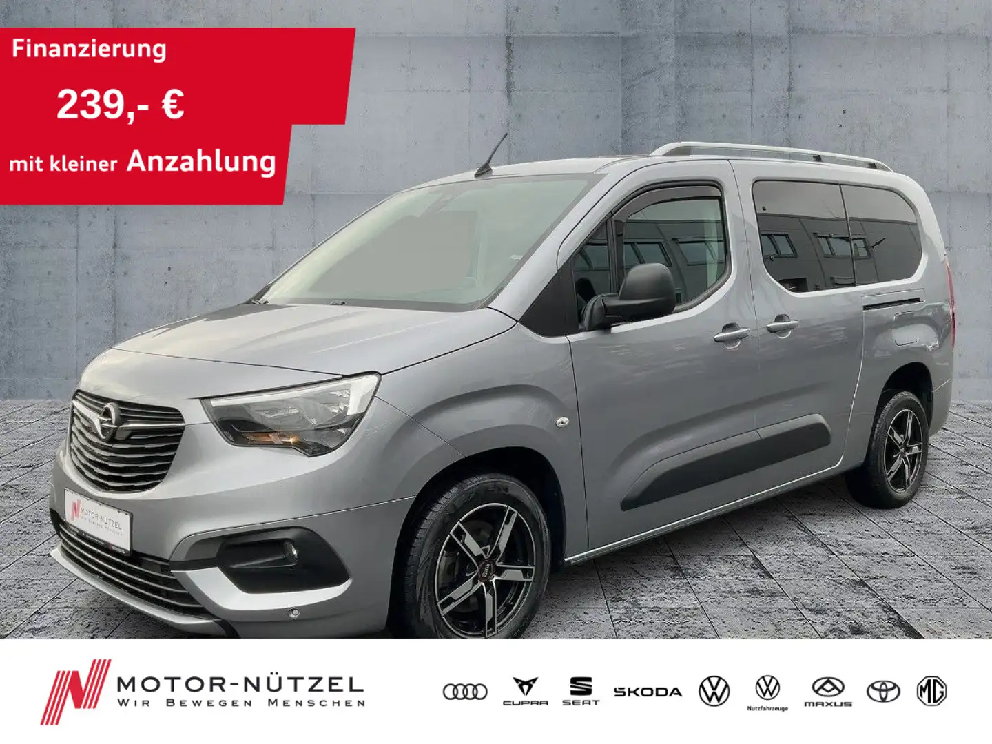 Opel Combo Life 1.2 Turbo Edition NAV+AHK+SHZ+RFK+PDC Zilver - 1