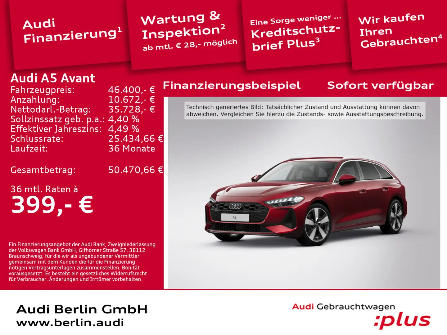 Audi A5 TFSI S tr. Rot - 1