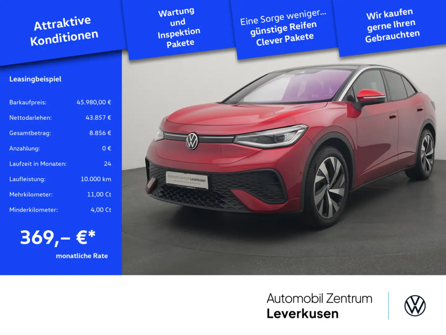 Volkswagen ID.5 Pro MATRIX H/K KAM 360° PANO AHK ACC DCC Rot - 1