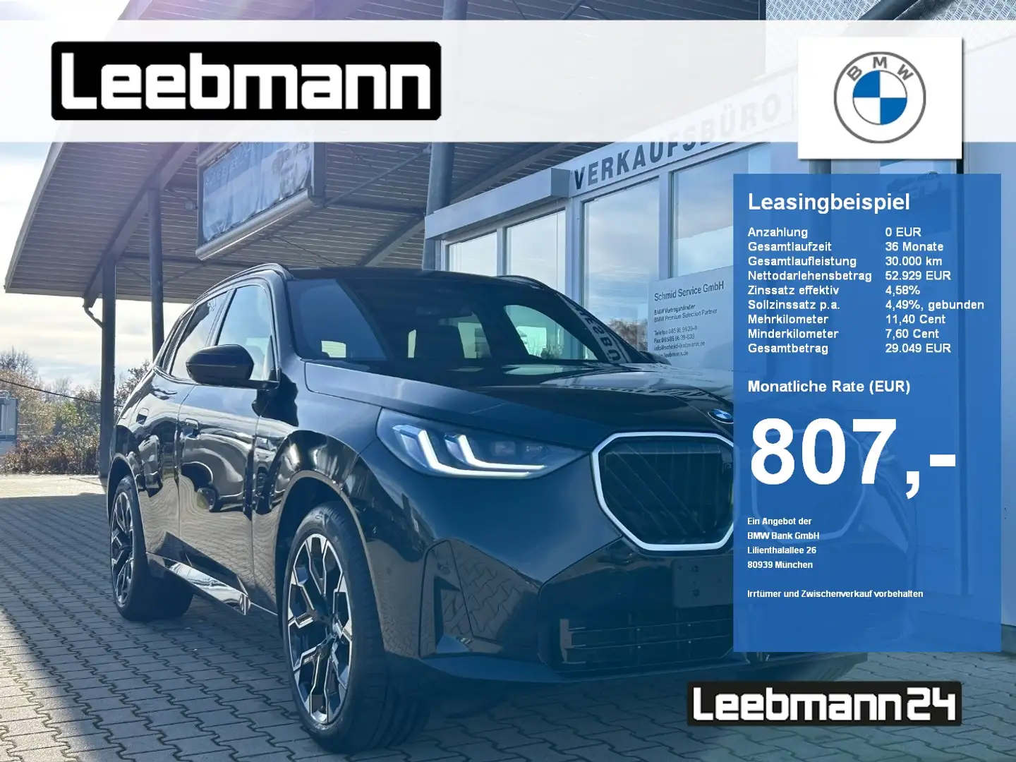 BMW X3 20d xDrive M-Sportpaket AHK/HeadUp/360/ACC/HK Schwarz - 1