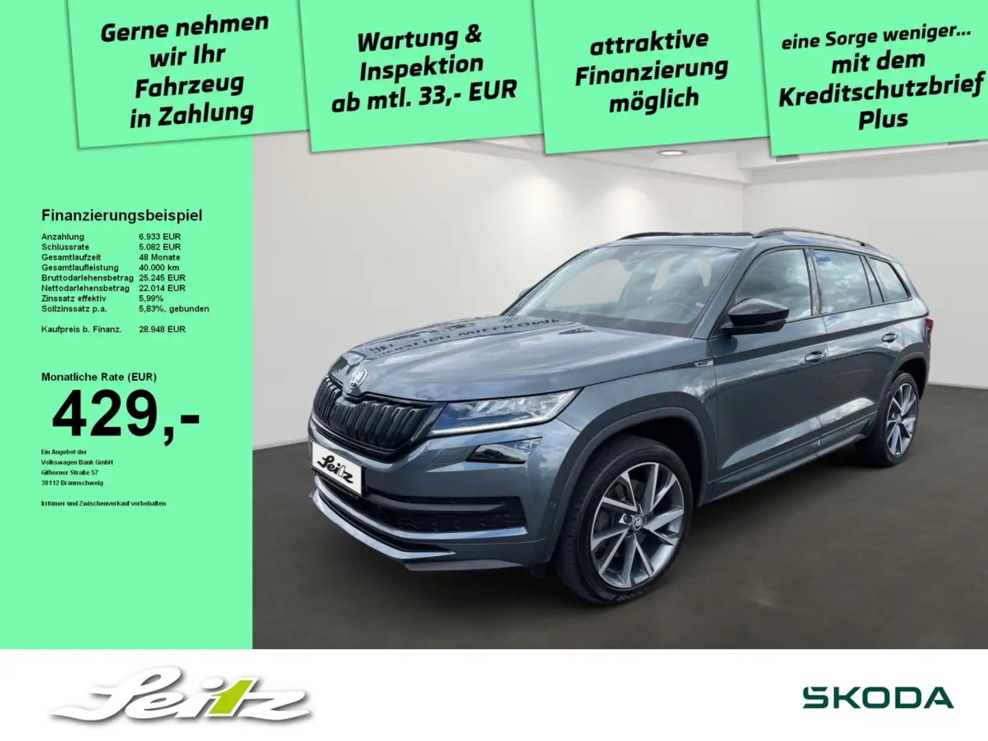 Skoda Kodiaq 2.0 TDI 4x4 Sportline *AHK*LED*KAMERA*NAVI* Šedá - 1