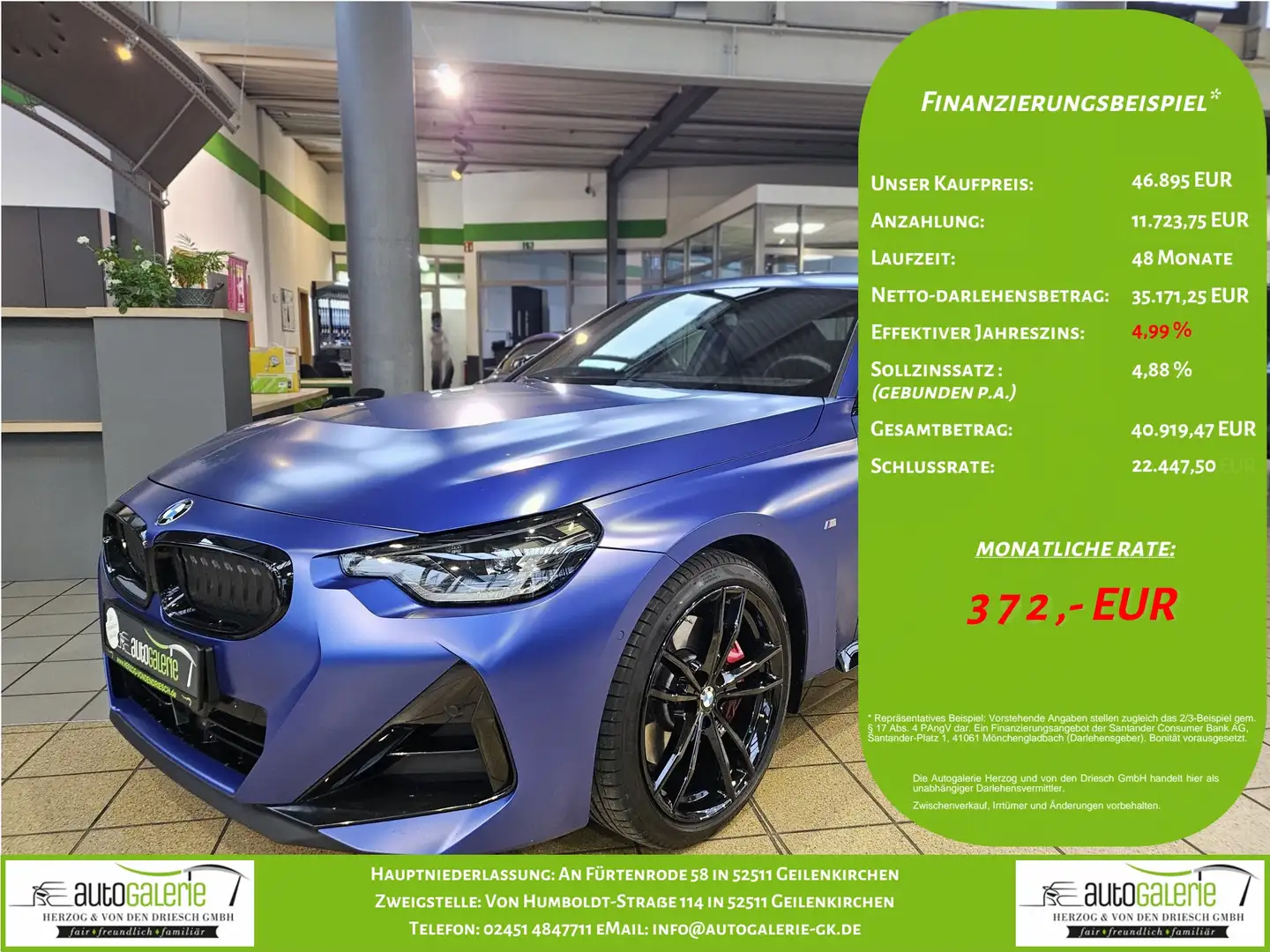 BMW 230 230i Coupe Aut. Bleu - 1