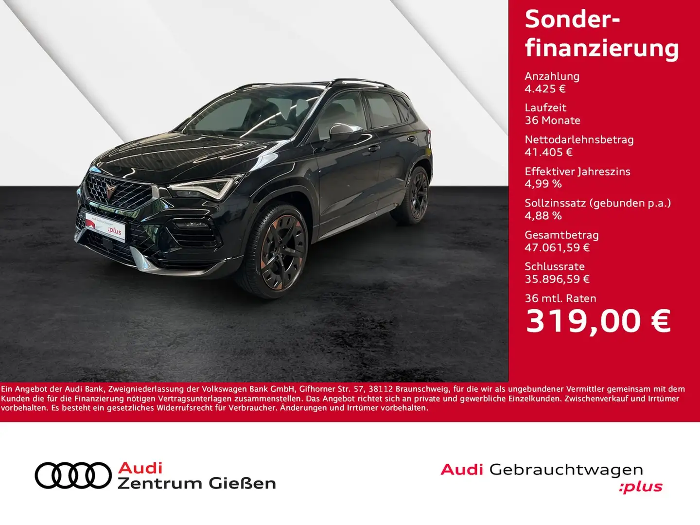 CUPRA Ateca 2.0 TSI 4Drive DSG VZ Panorama AHK Navi Noir - 1
