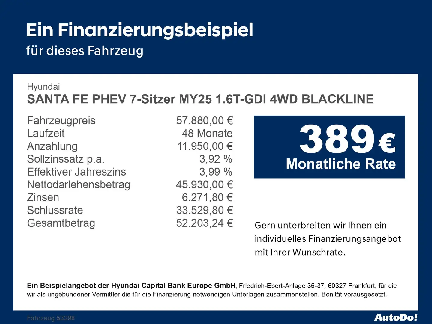 Hyundai SANTA FE PHEV 7-Sitzer 4WD BLACKLINE Bluetooth LED Schwarz - 2
