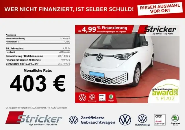 Volkswagen ID. Buzz Cargo 150/77 403,-ohne Anzahlung IQ.Light Einpark