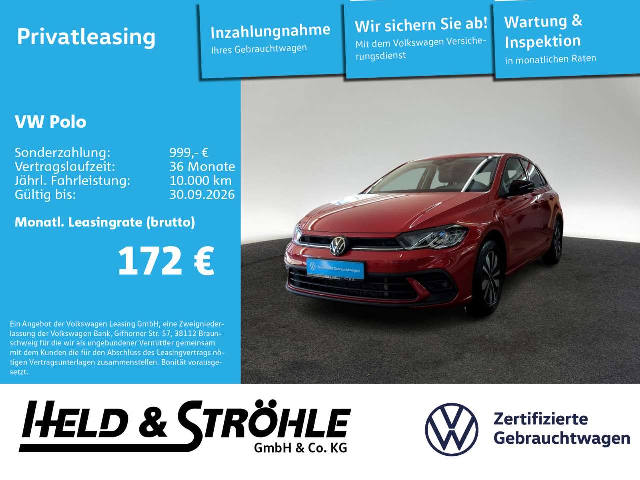 Volkswagen Polo 2025 — GOAL 1.0 TSI DSG AHK LED NAVI KAM PDC SHZ