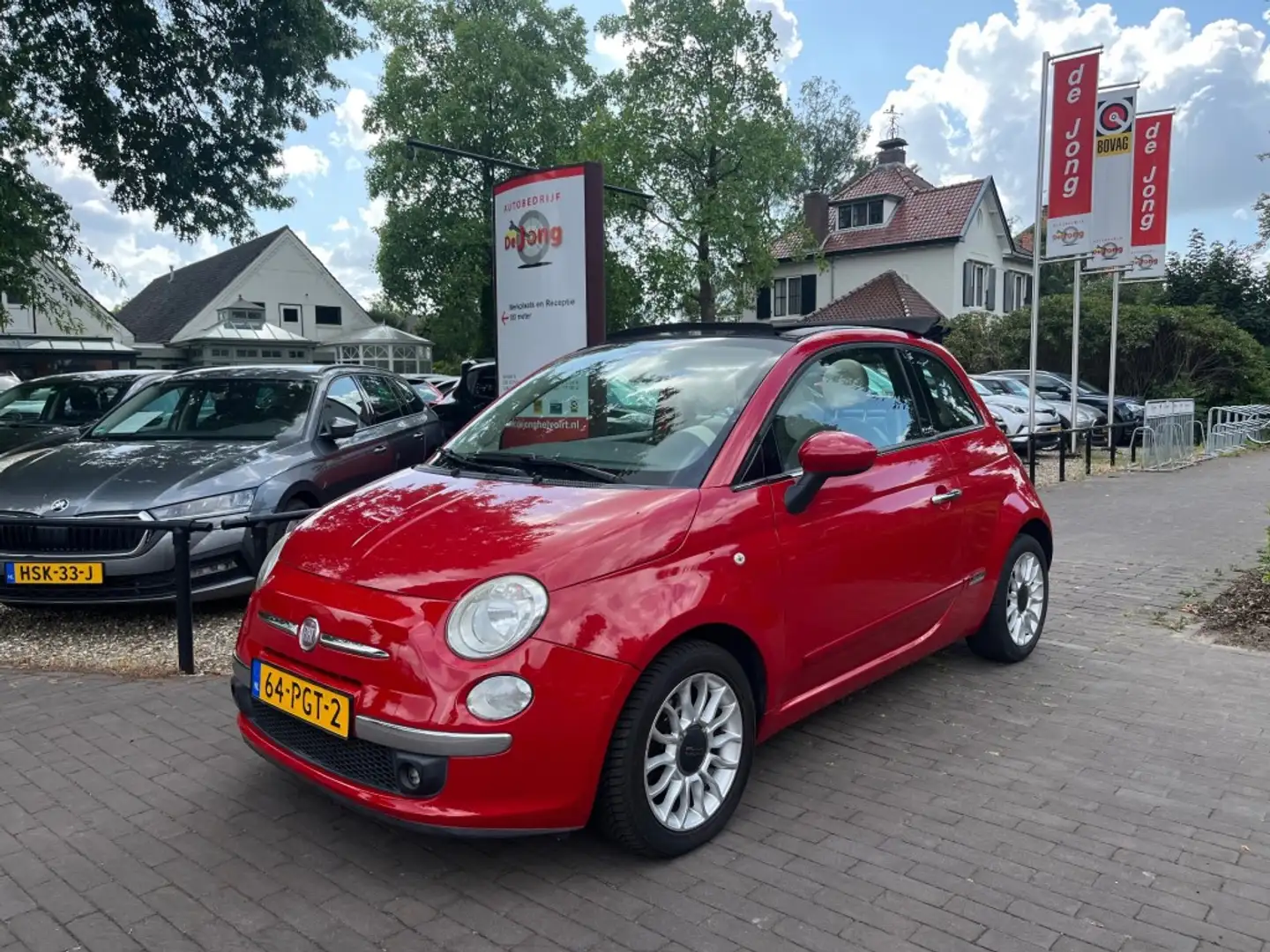 Fiat 500C 0.9 TWINAIR LOUNGE CABRIOLET / AIRCO-ECC / ELEK. R Rood - 1