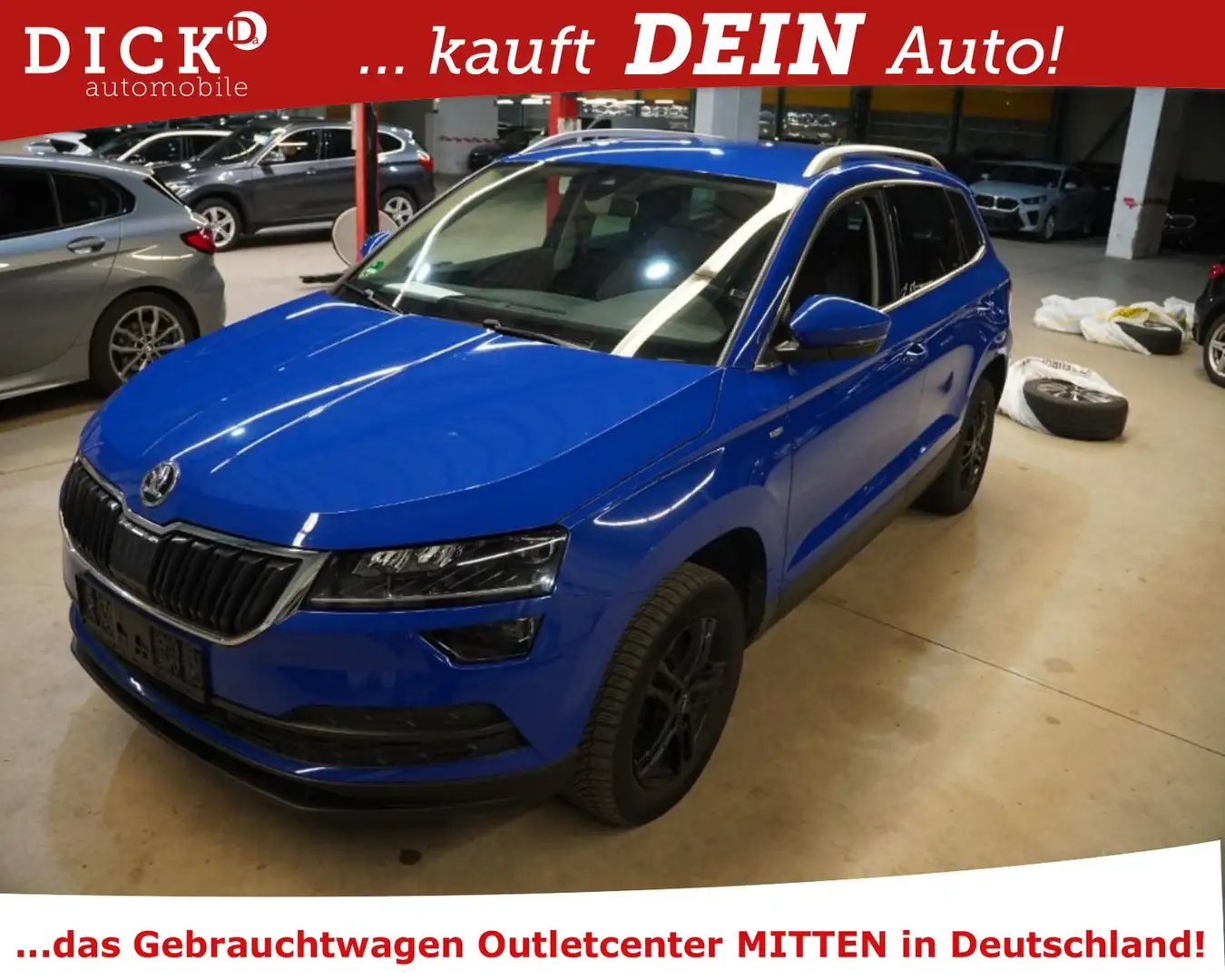 Skoda Karoq Drive 125 2.0TDI AWD/AHK/ACC/LED/RFK/NAVI Blau - 1