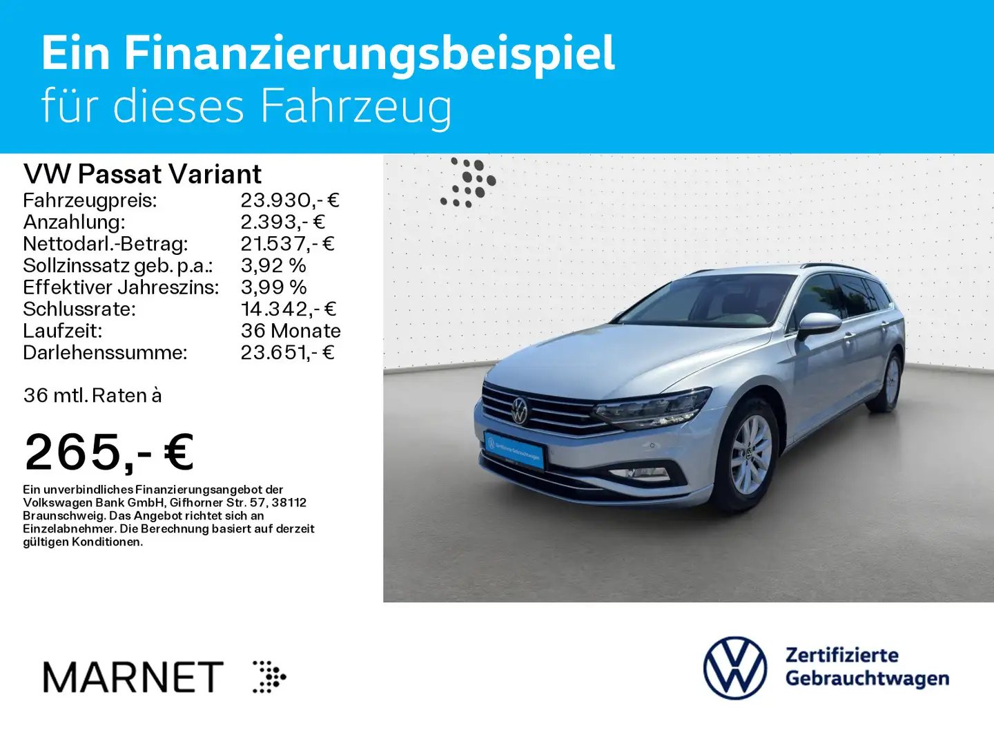 Volkswagen Passat Variant Business 2.0 TDI DSG*Navi*AHK*Kam Silber - 2